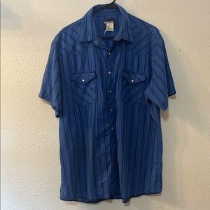 Wrangler Blue Casual Button Down Shirt